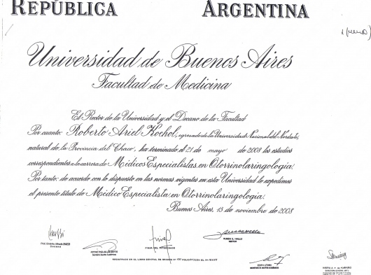 Doctor's credential certificate 1
