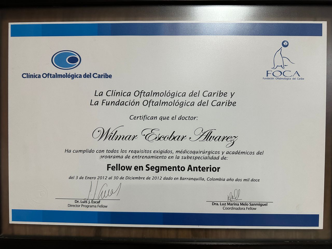 Doctor's credential certificate 1