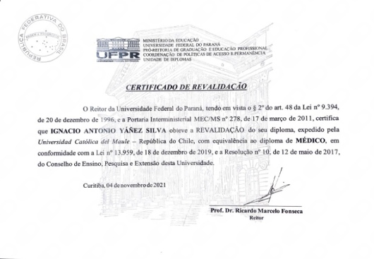 Doctor's credential certificate 3