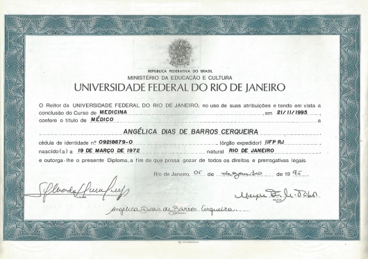 Doctor's credential certificate 1