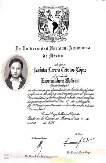 Doctor's credential certificate 1