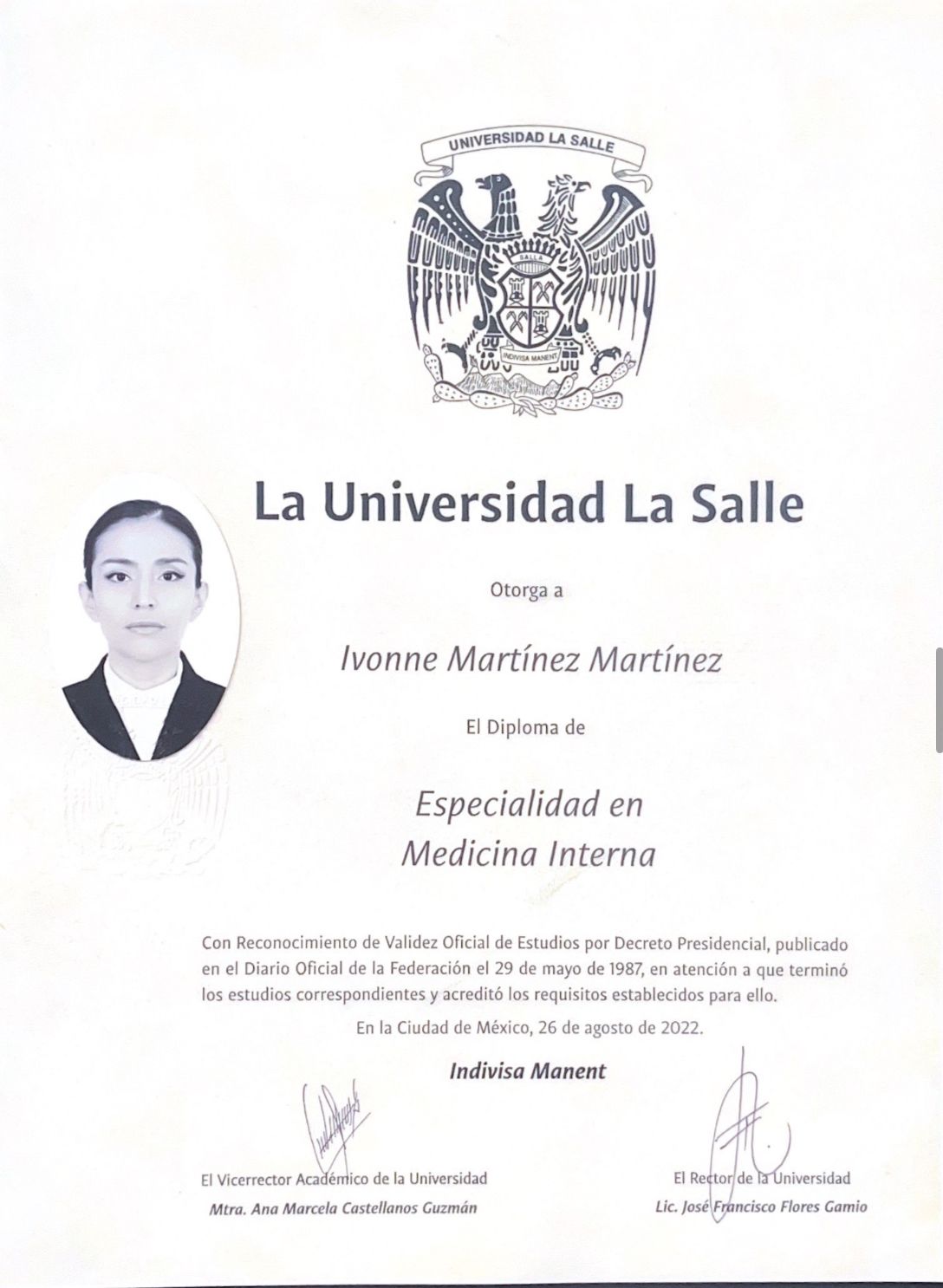 Doctor's credential certificate 1