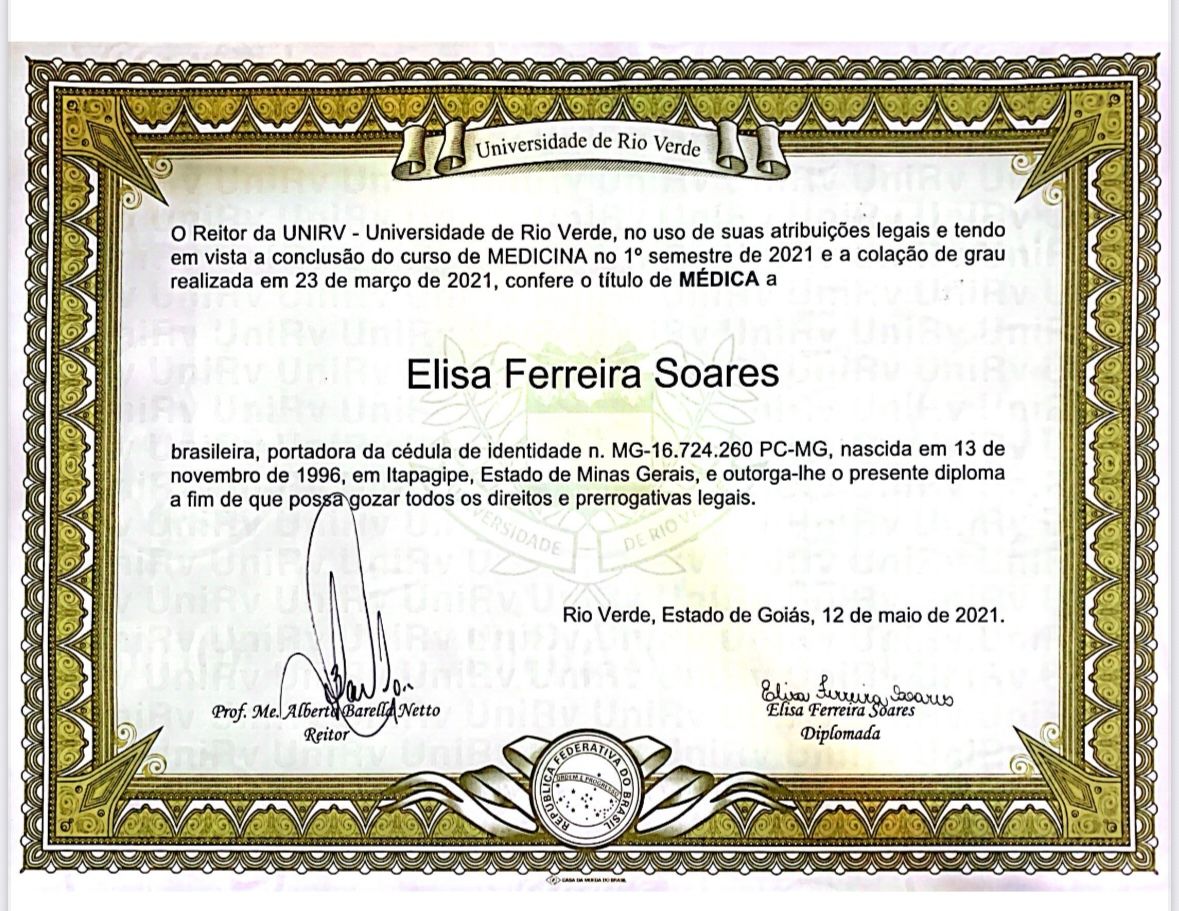 Doctor's credential certificate 1