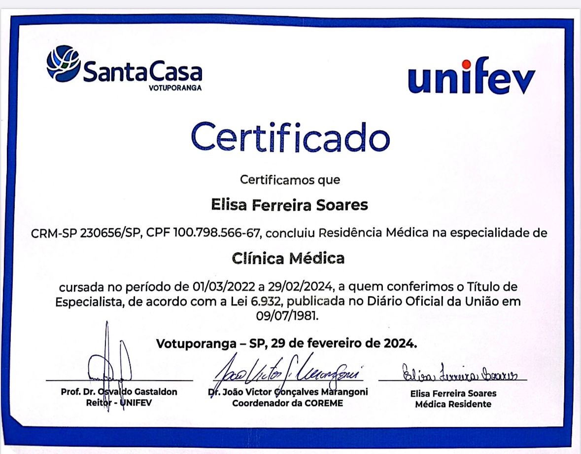 Doctor's credential certificate 2