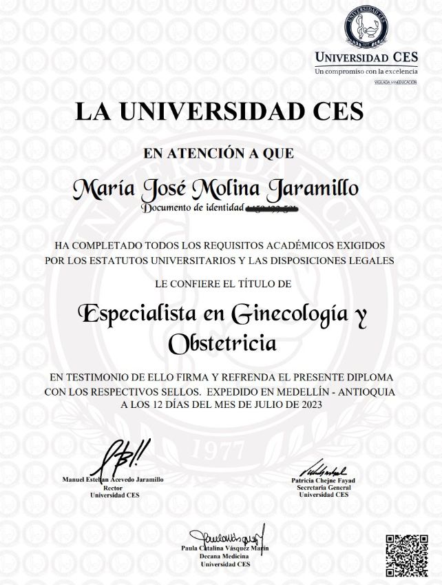 Doctor's credential certificate 1