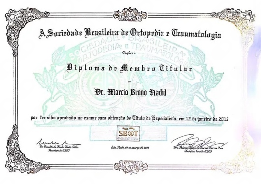 Doctor's credential certificate 1