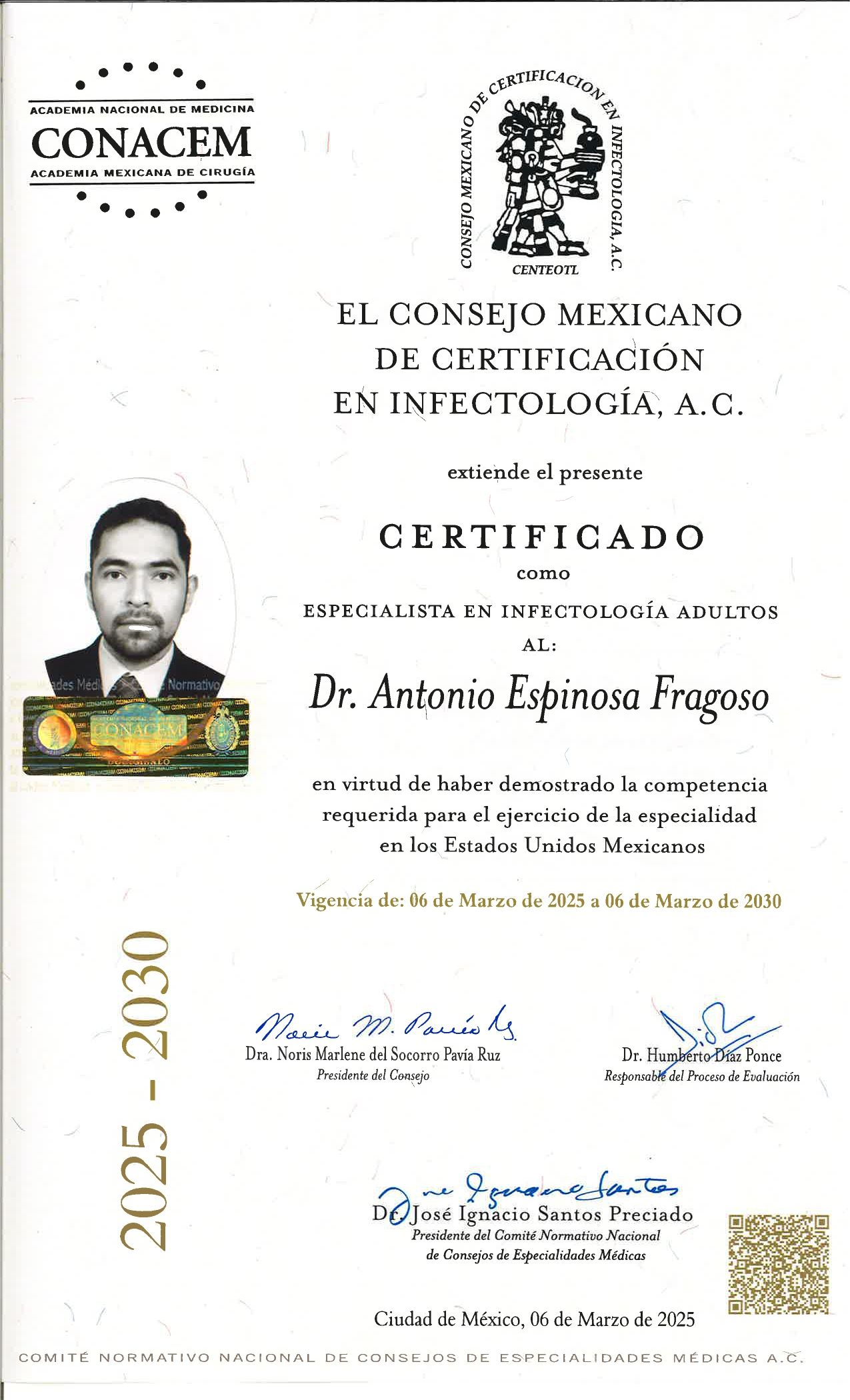 Doctor's credential certificate 1