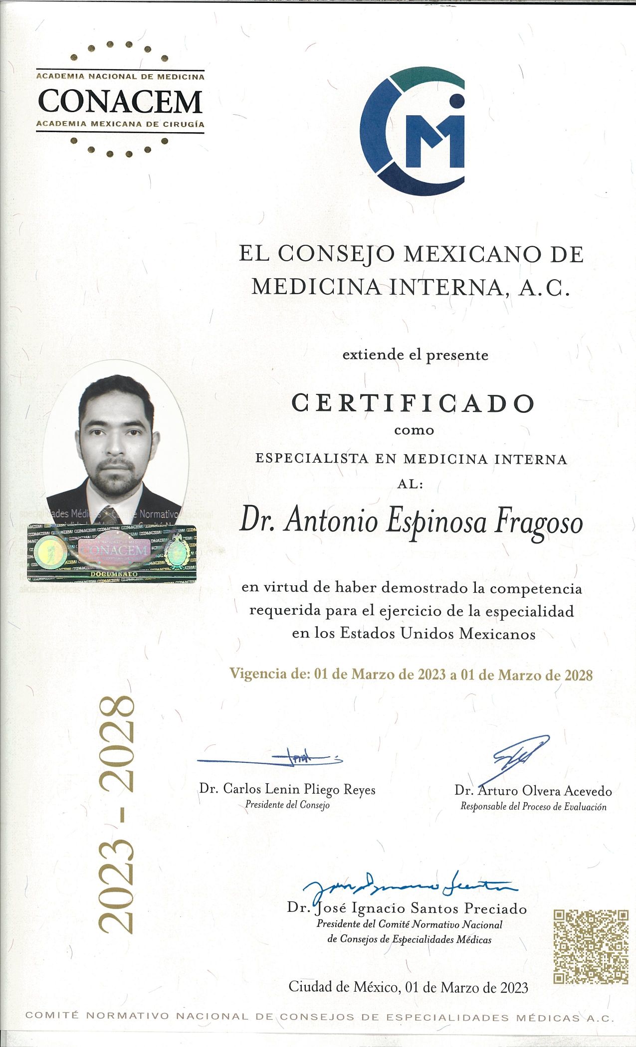 Doctor's credential certificate 2