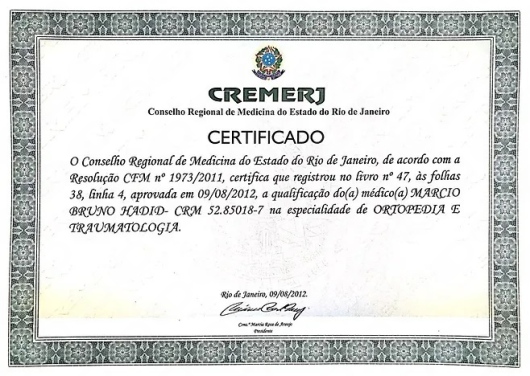 Doctor's credential certificate 5