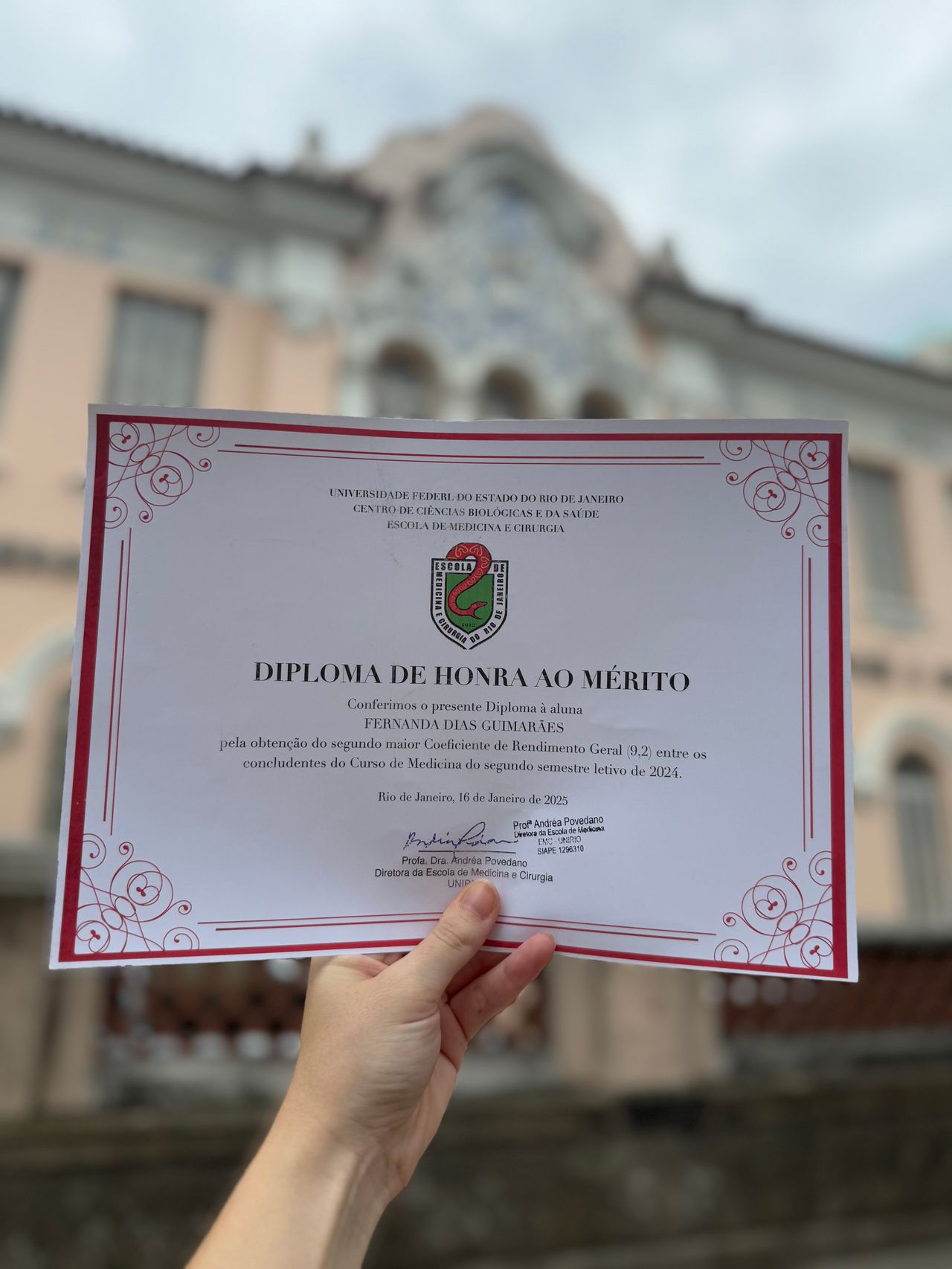 Doctor's credential certificate 1