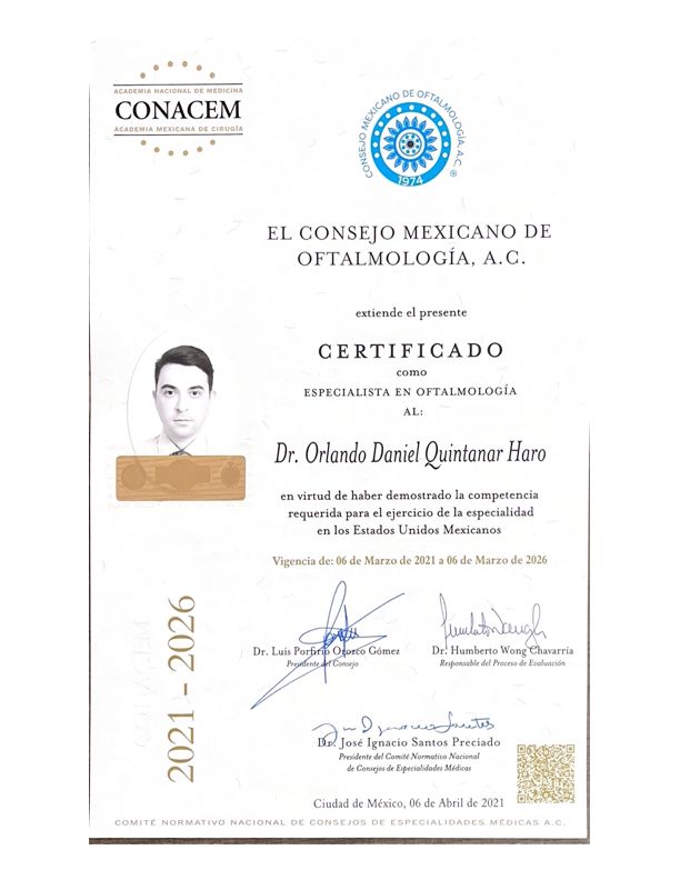 Doctor's credential certificate 1