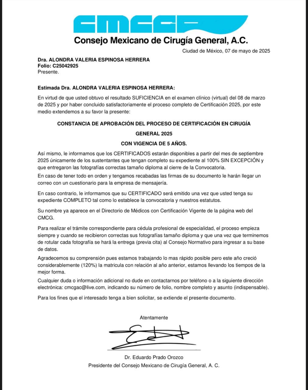 Doctor's credential certificate 1