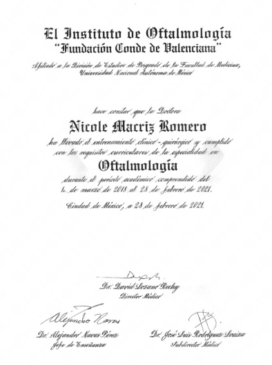 Doctor's credential certificate 3