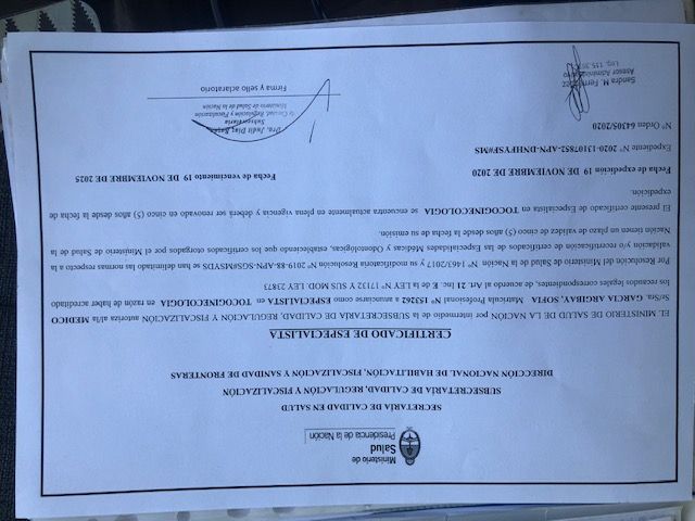 Doctor's credential certificate 1