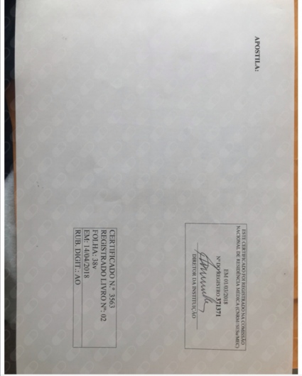 Doctor's credential certificate 1