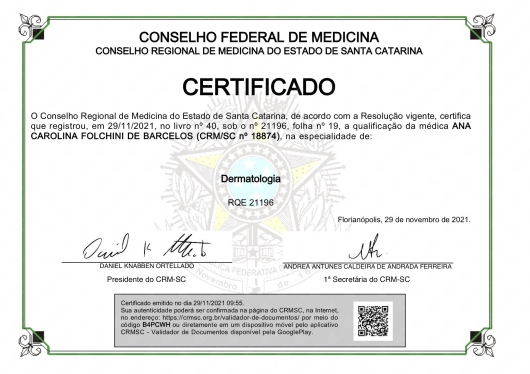 Doctor's credential certificate 1