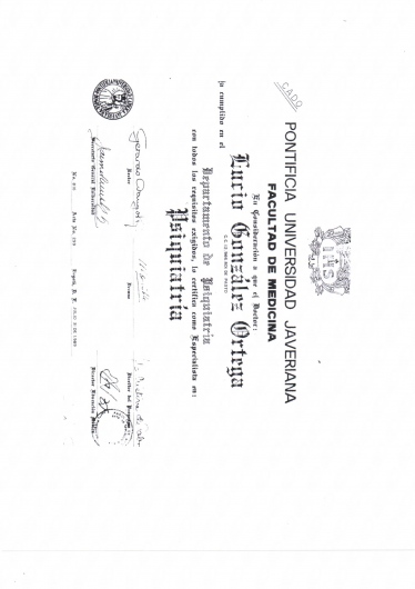 Doctor's credential certificate 1