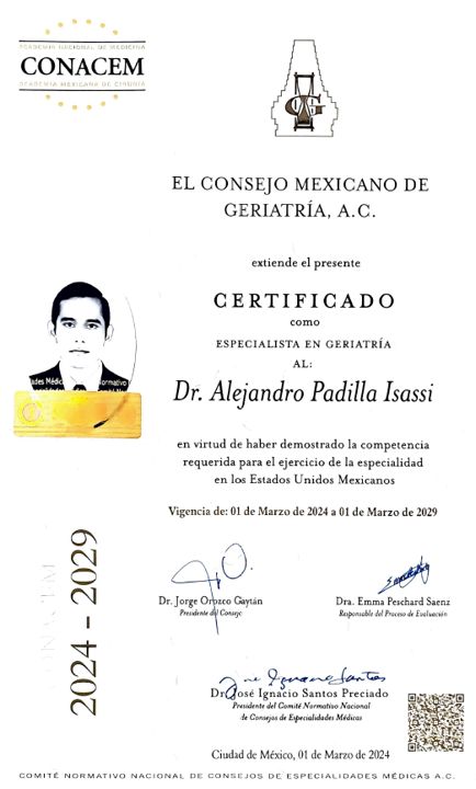 Doctor's credential certificate 1