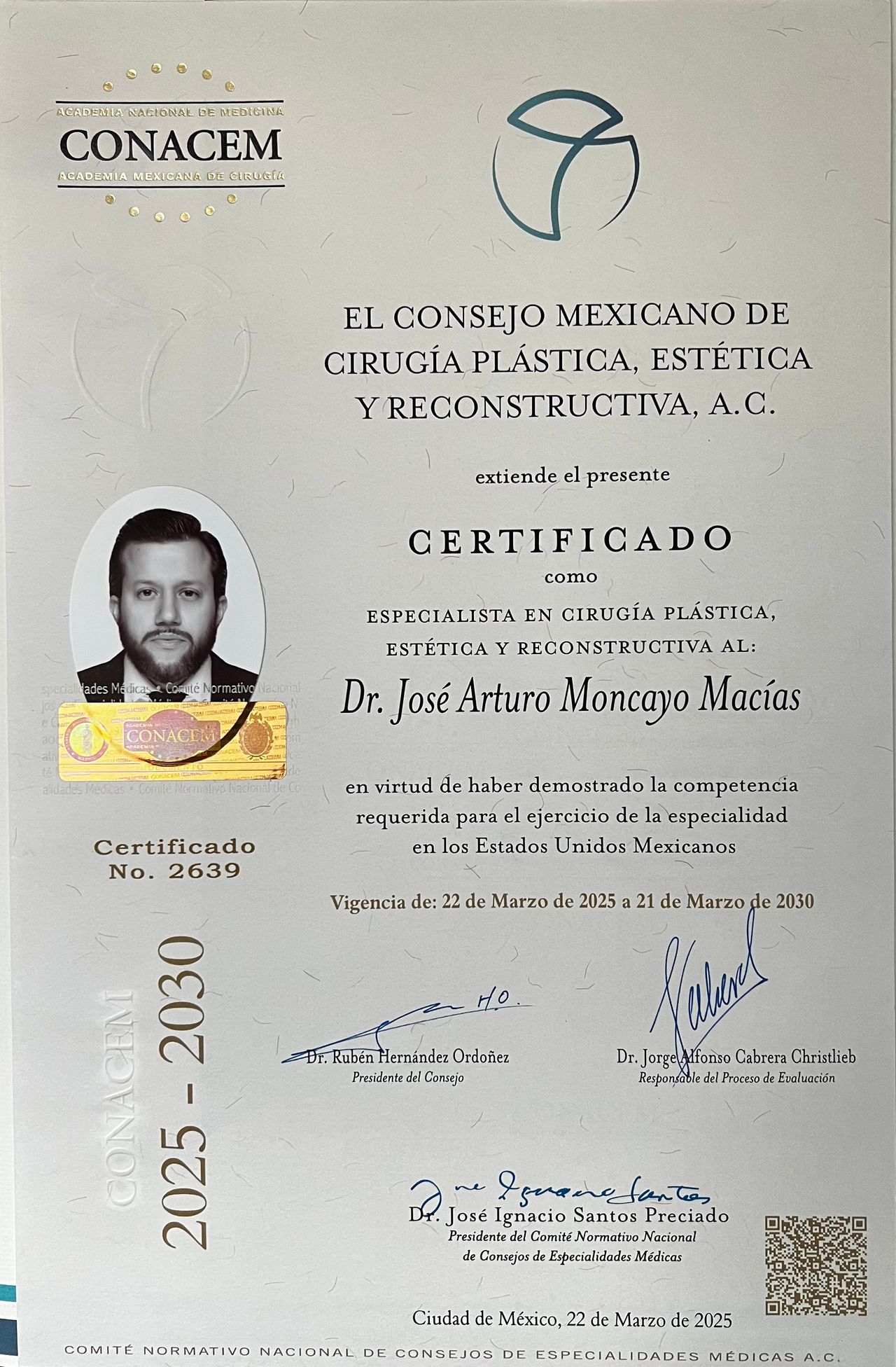 Doctor's credential certificate 2