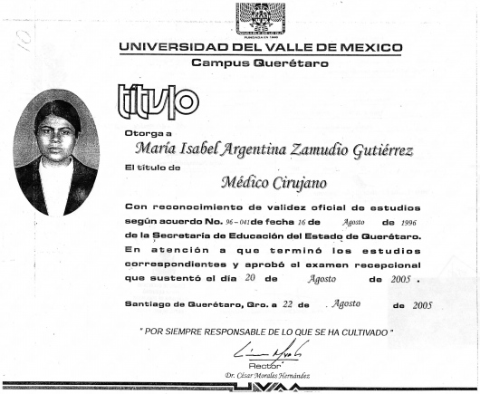 Doctor's credential certificate 3