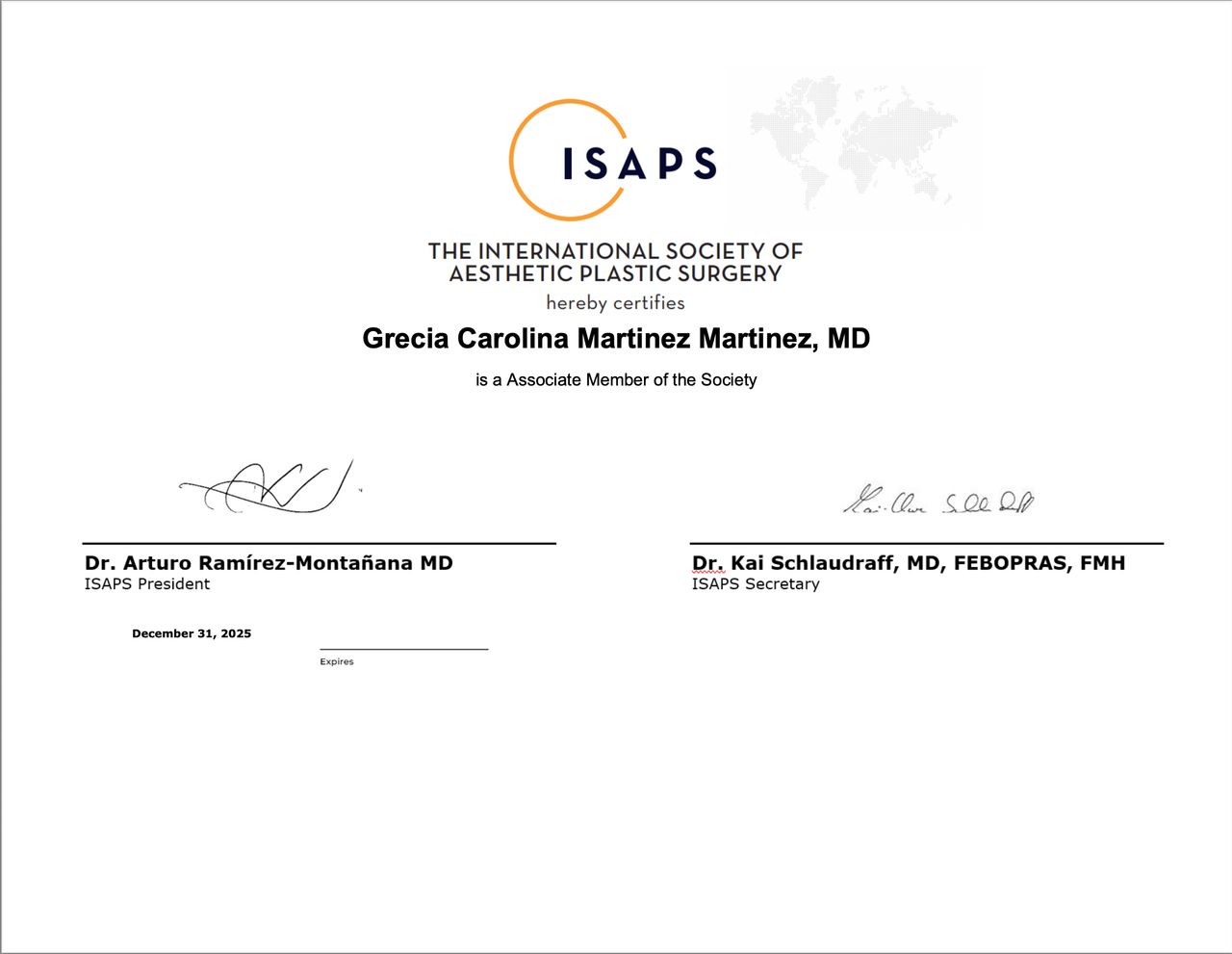 Doctor's credential certificate 1