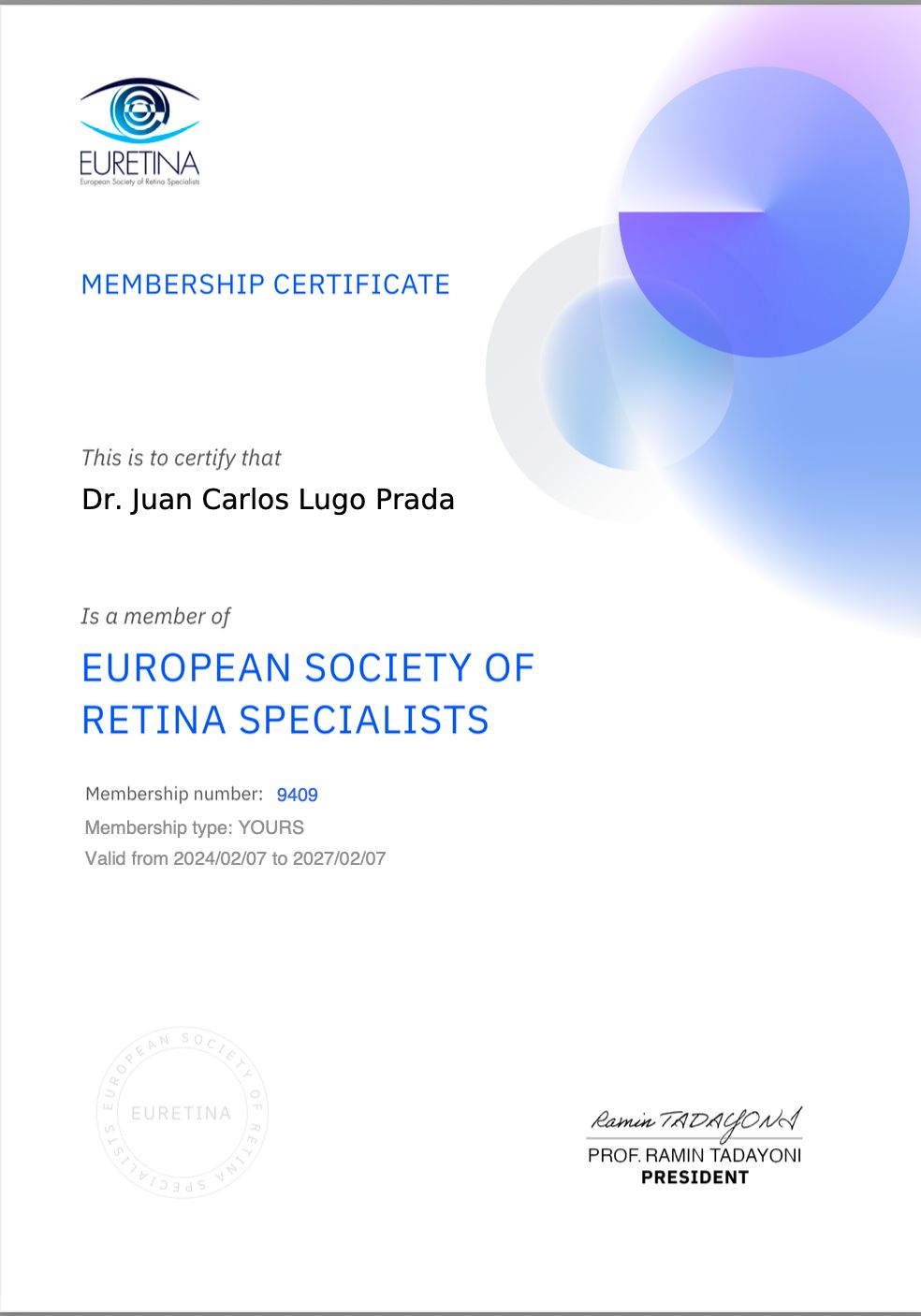 Doctor's credential certificate 5