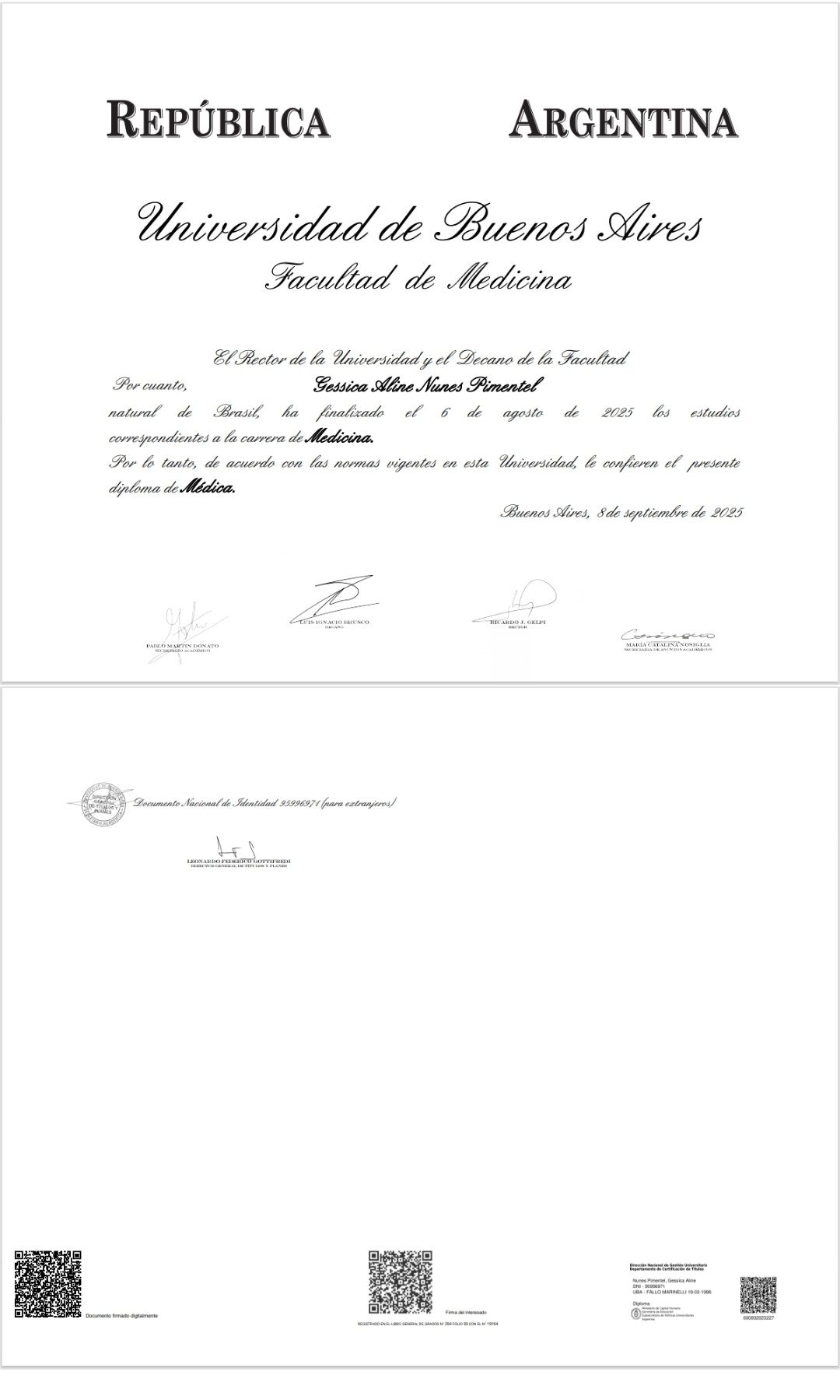 Doctor's credential certificate 3