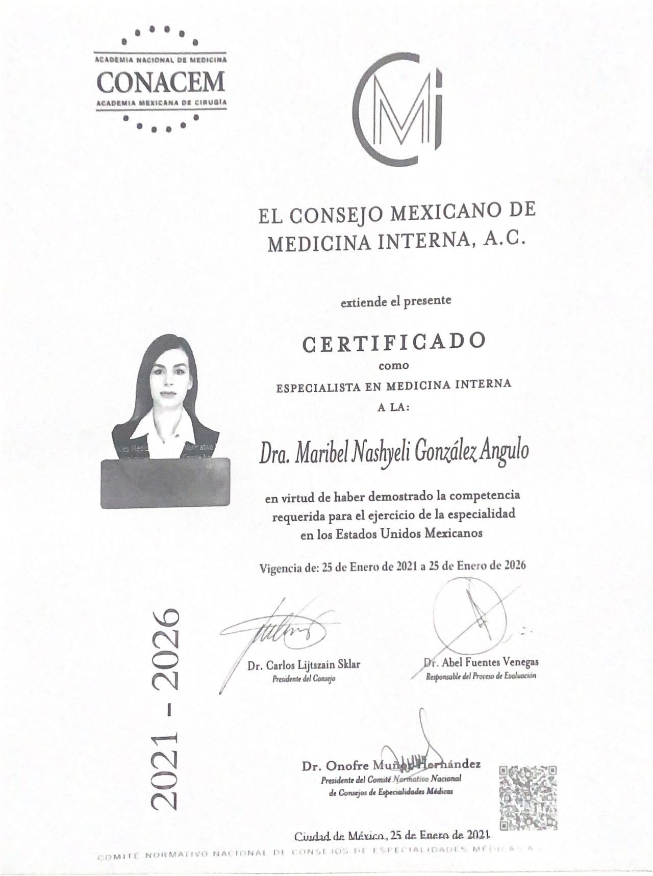 Doctor's credential certificate 2