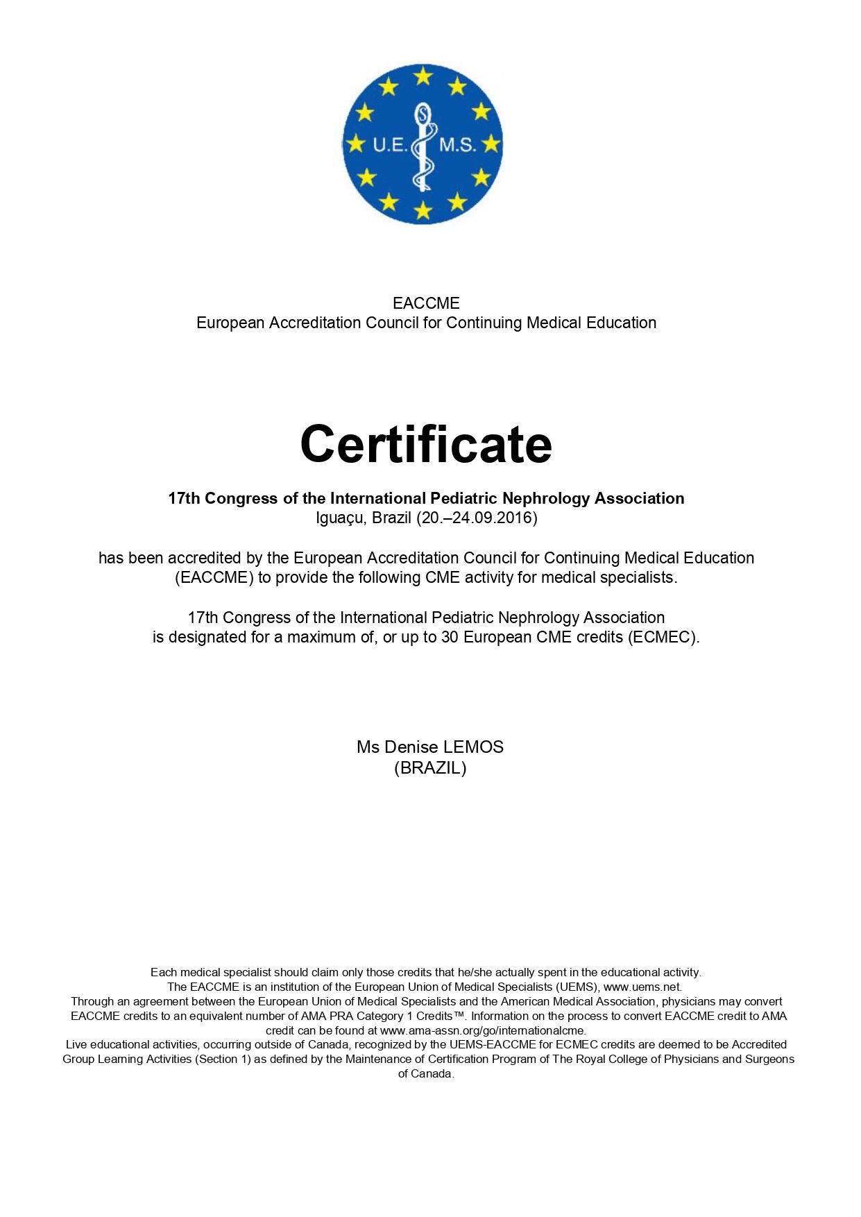 Doctor's credential certificate 4