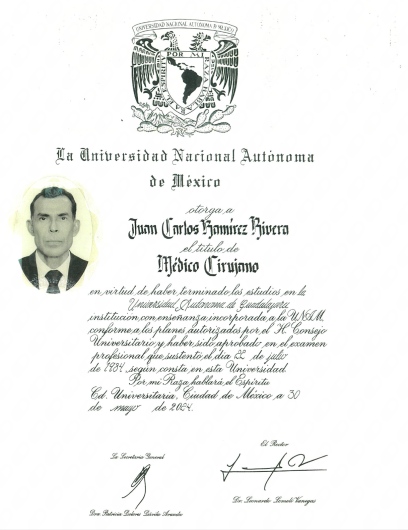 Doctor's credential certificate 1