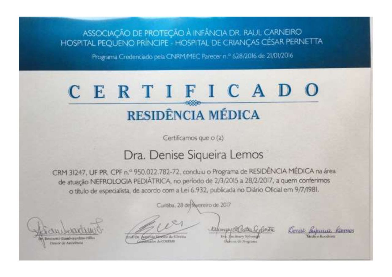 Doctor's credential certificate 6