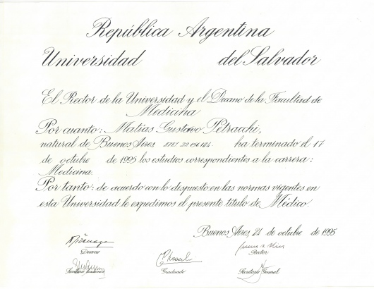 Doctor's credential certificate 2