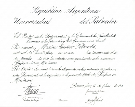 Doctor's credential certificate 3