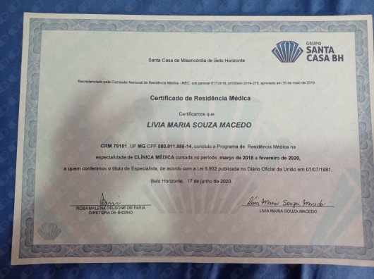 Doctor's credential certificate 2