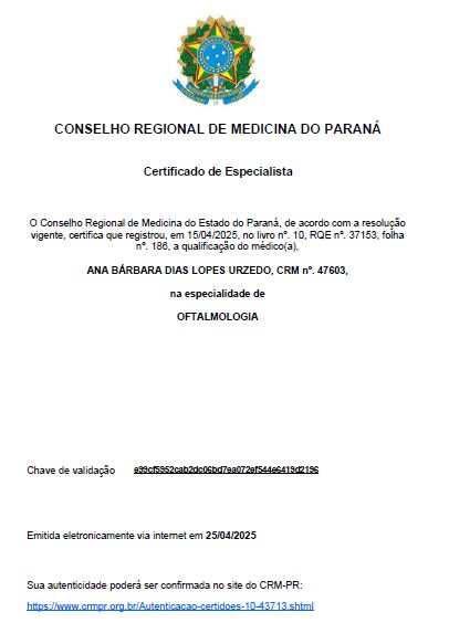 Doctor's credential certificate 2