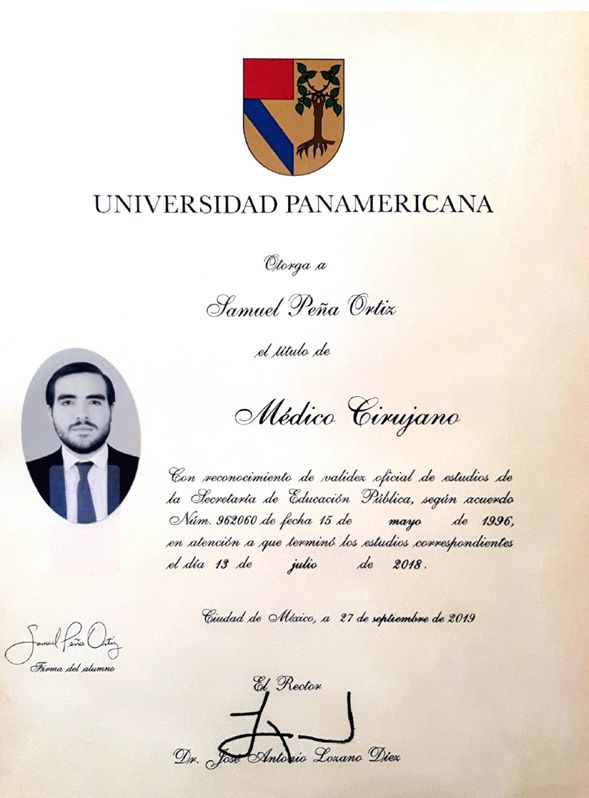 Doctor's credential certificate 2