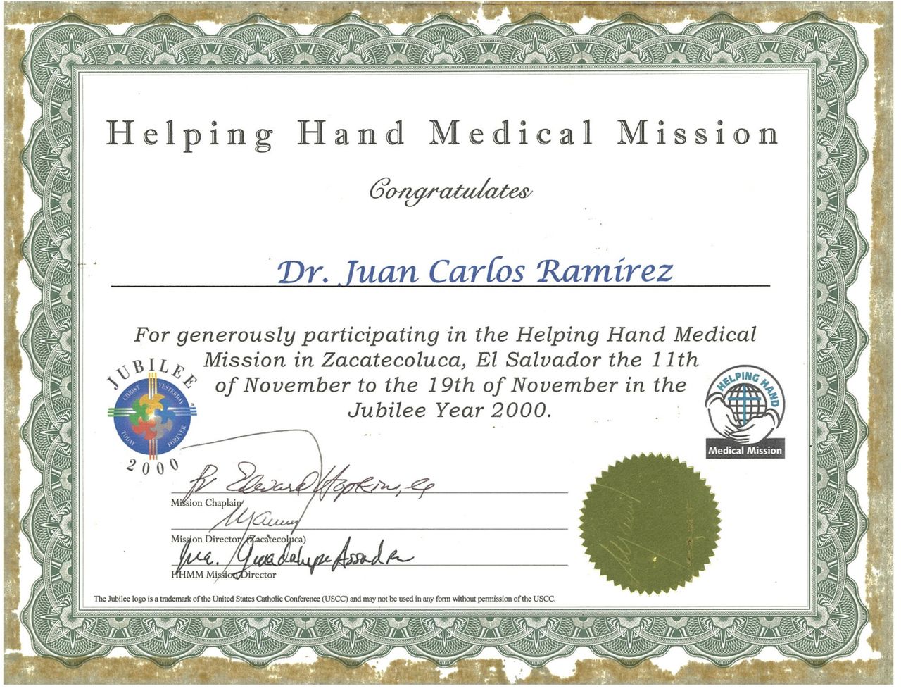 Doctor's credential certificate 3