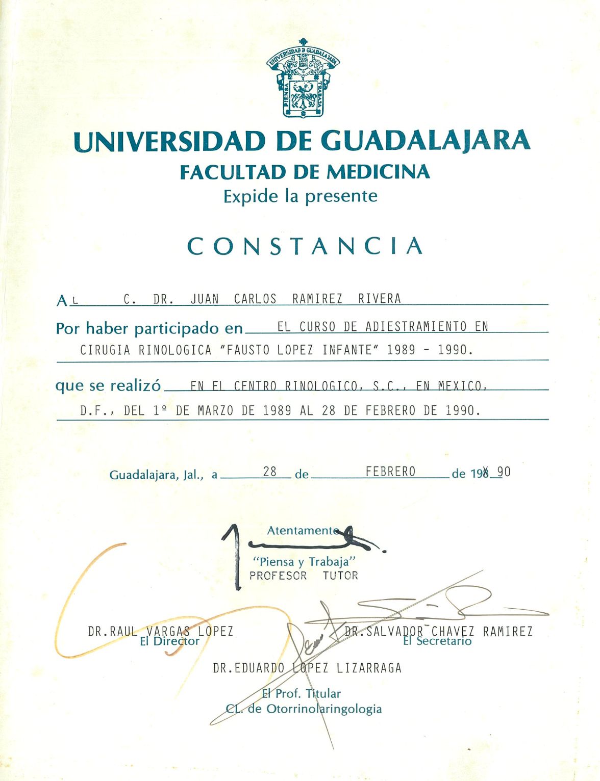 Doctor's credential certificate 5