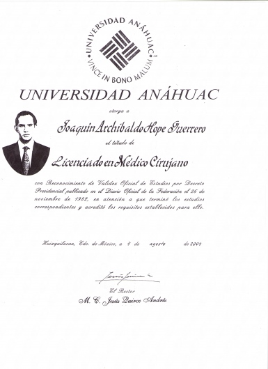 Doctor's credential certificate 5