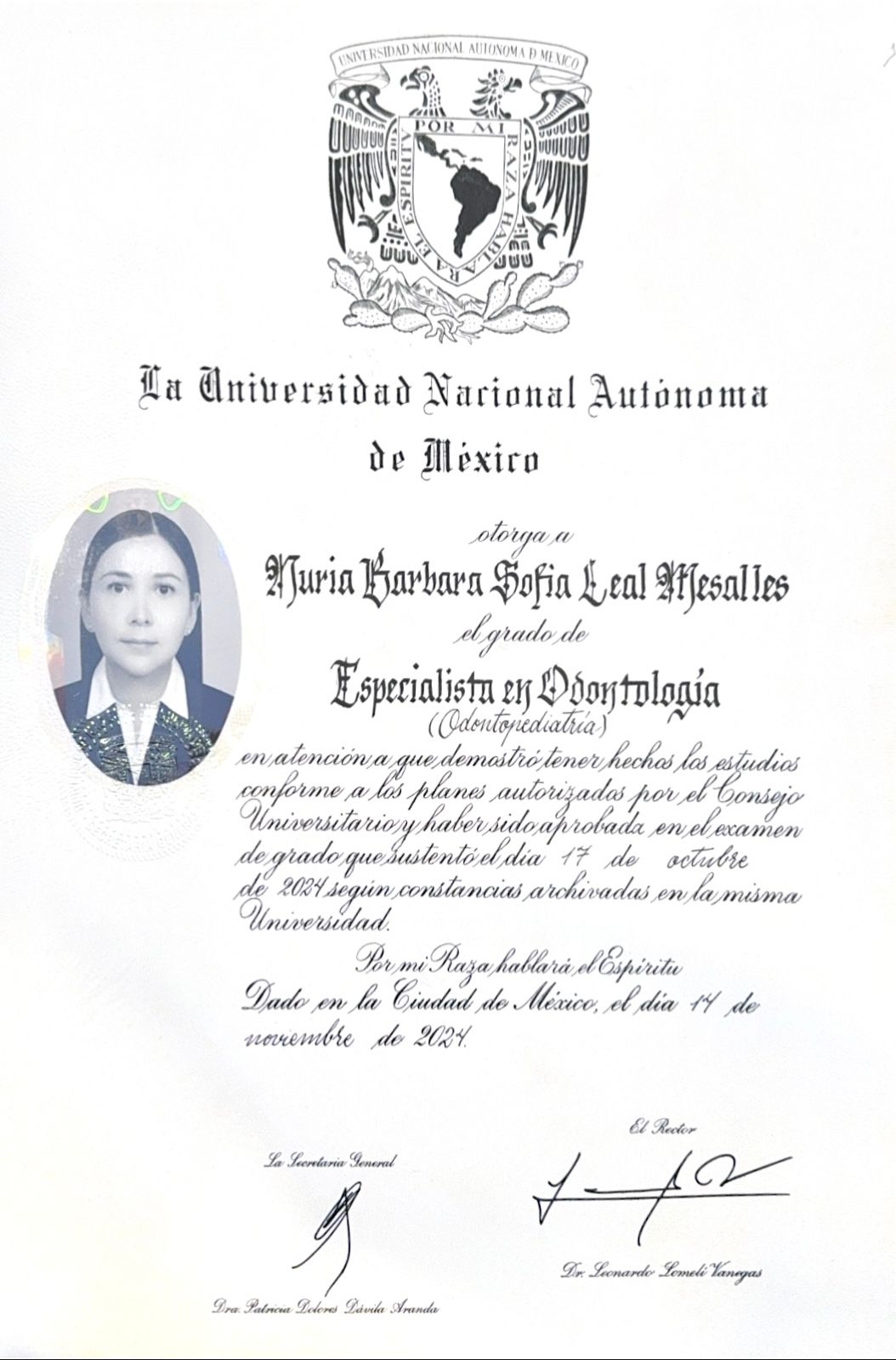Doctor's credential certificate 2