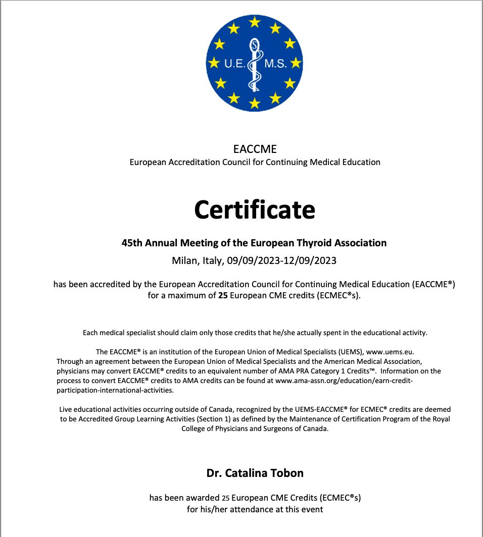 Doctor's credential certificate 2
