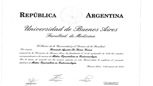 Doctor's credential certificate 1