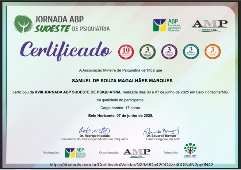 Doctor's credential certificate 1