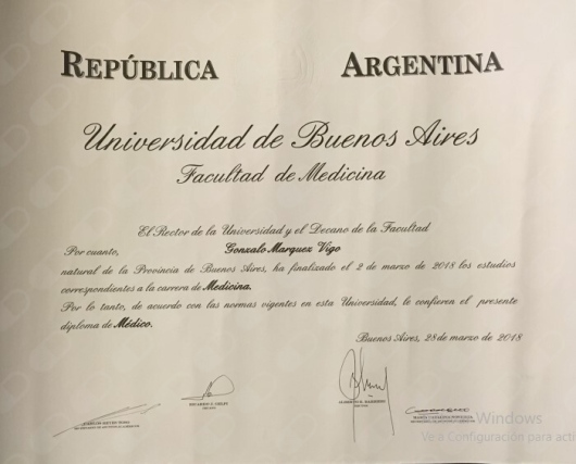 Doctor's credential certificate 2