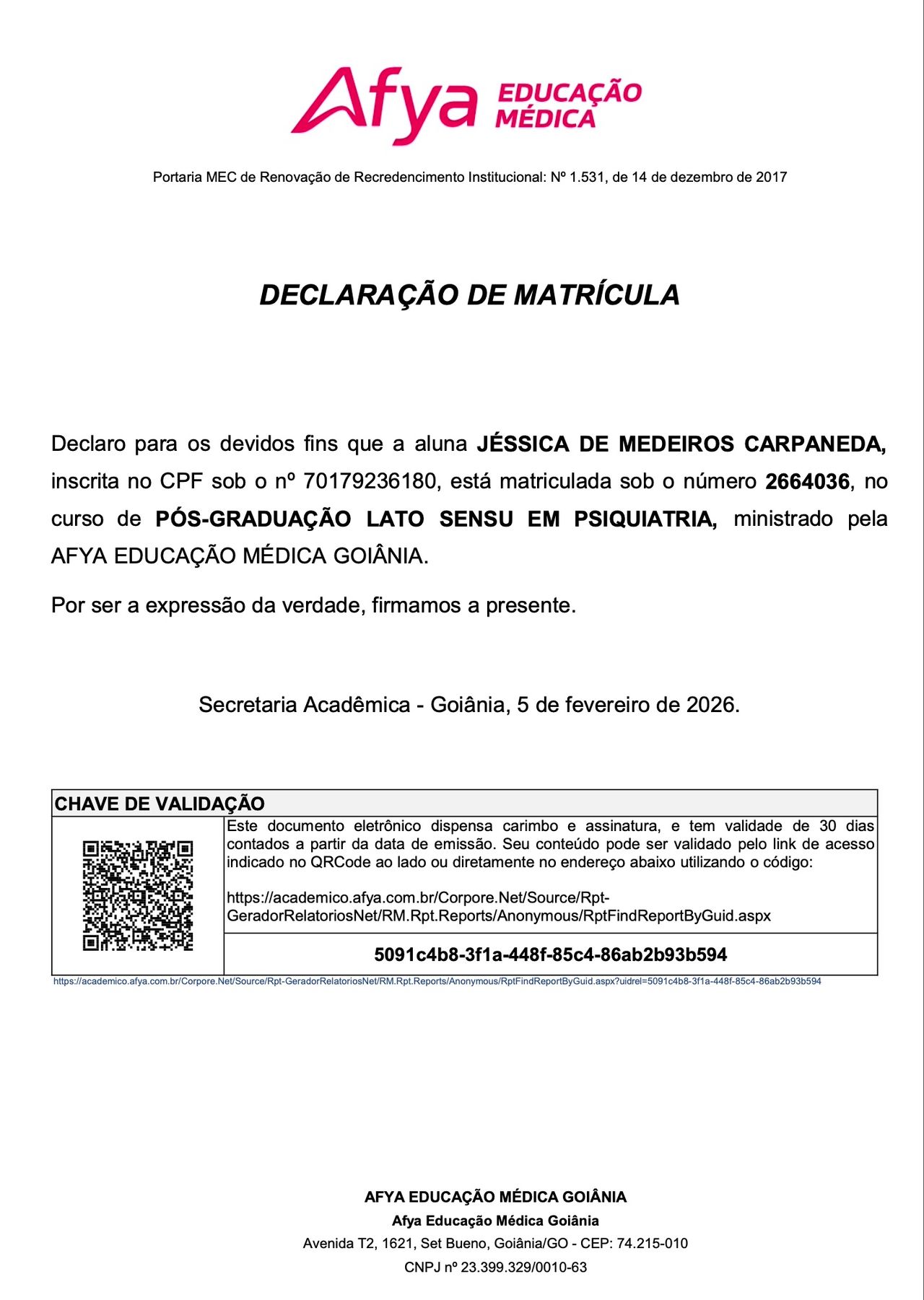 Doctor's credential certificate 2