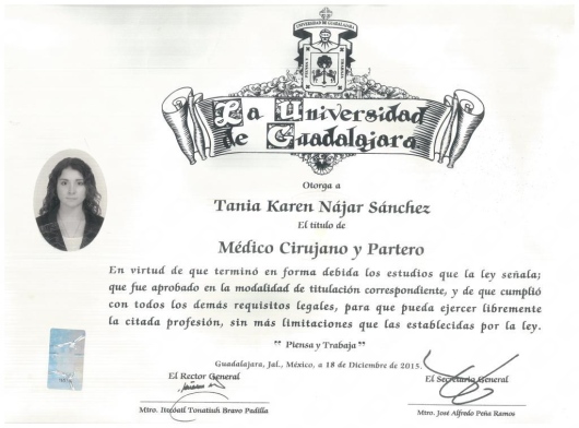 Doctor's credential certificate 2