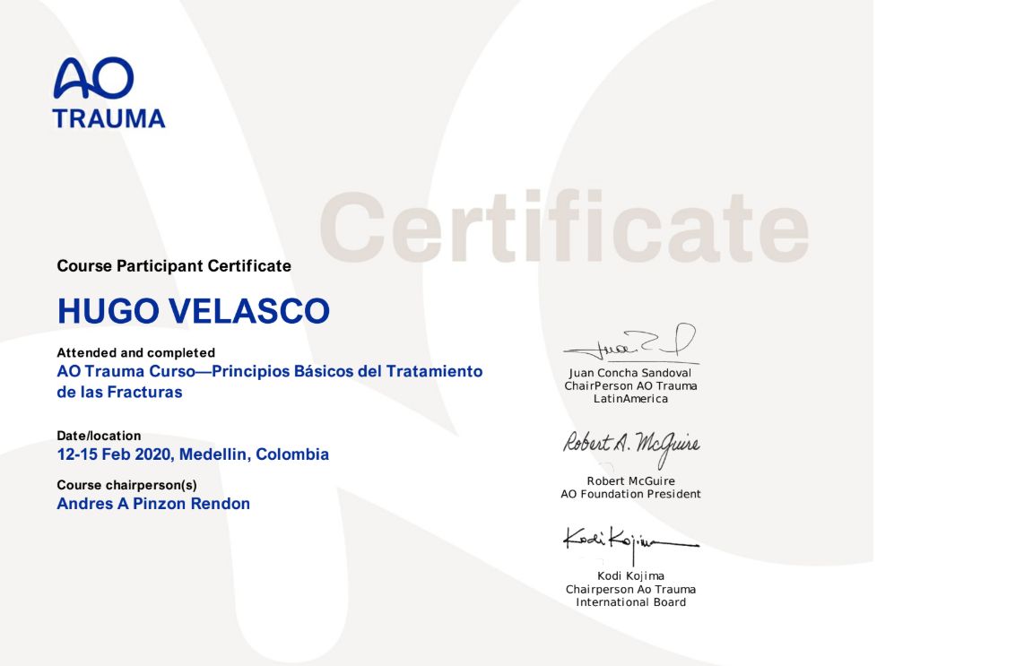 Doctor's credential certificate 2