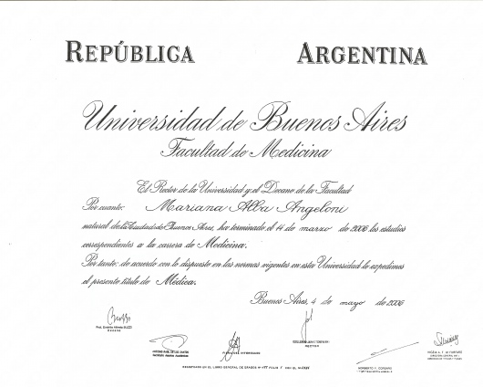 Doctor's credential certificate 1