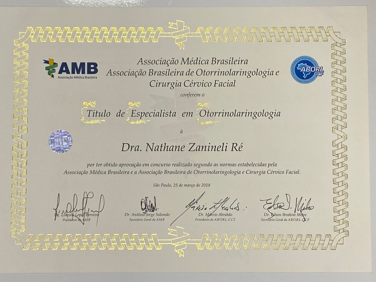 Doctor's credential certificate 3