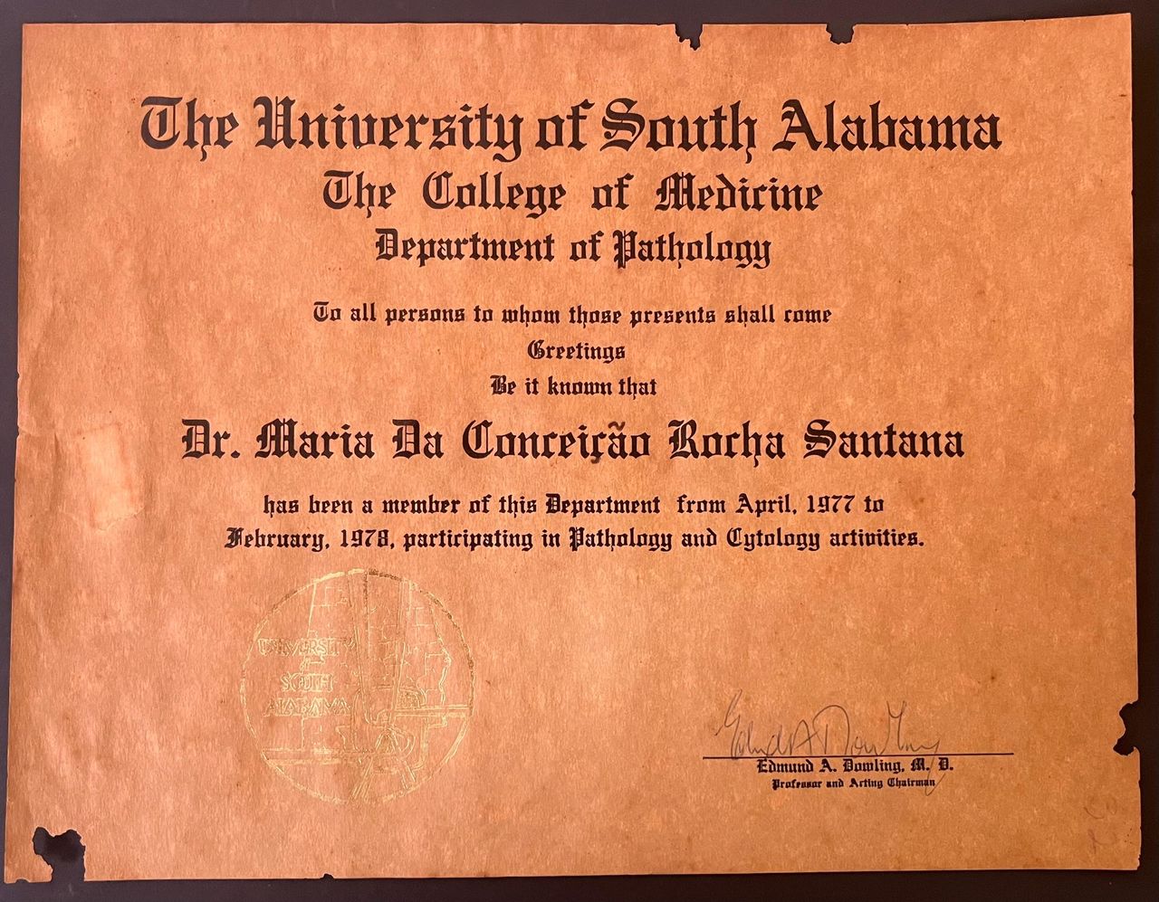 Doctor's credential certificate 1
